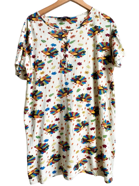 Turkey print Thanksgiving Cotton Tee T-shirt